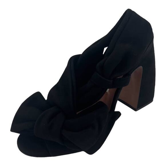L' AUTRE CHOSE Sandals Leather Black Suede Heels Women Sz EU 36 US 6 NIB $400 - Picture 1 of 12
